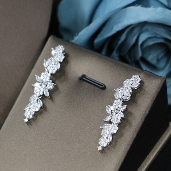 Bridal Wedding Dinner Jewelry Suit Fashion Rose Zircon Necklace Earrings Four-piece Set - Image 4