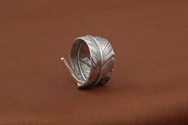 Vintage Thai Silver  Men's Takahashi Goro Flying Eagle Feather Ring - Image 5