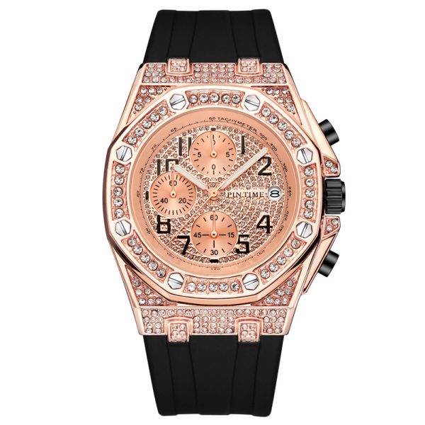 Vintage Personality Diamond-studded Large Dial Chronograph Function - Image 5