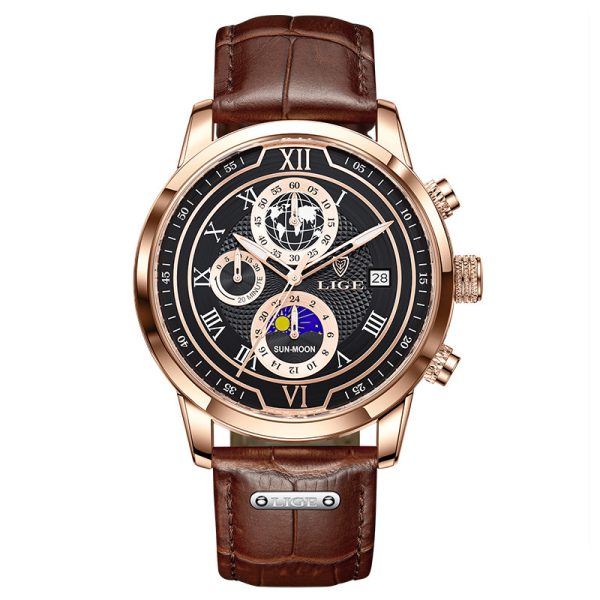 Men's Quartz Watch Moon Phase Function - Image 5