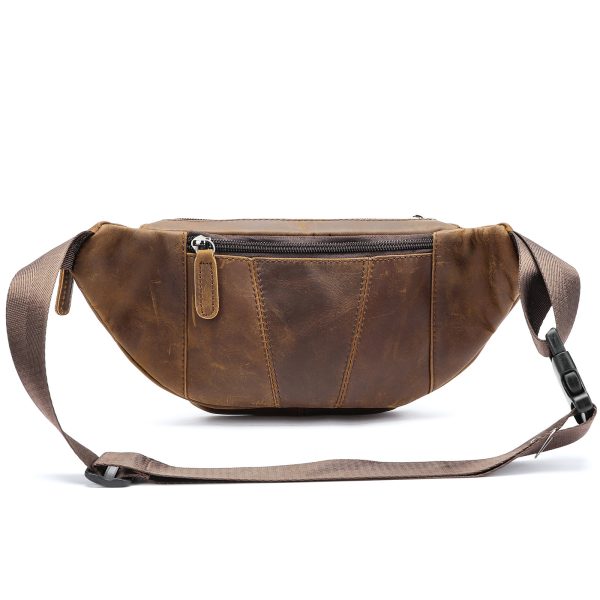 Retro Casual Men's Leather Belt Bag - Image 2