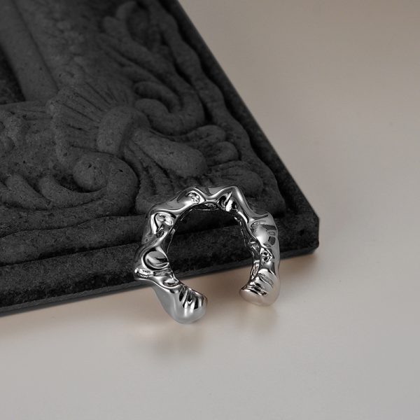 Women's Sterling Silver Origami Texture Ring - Image 6