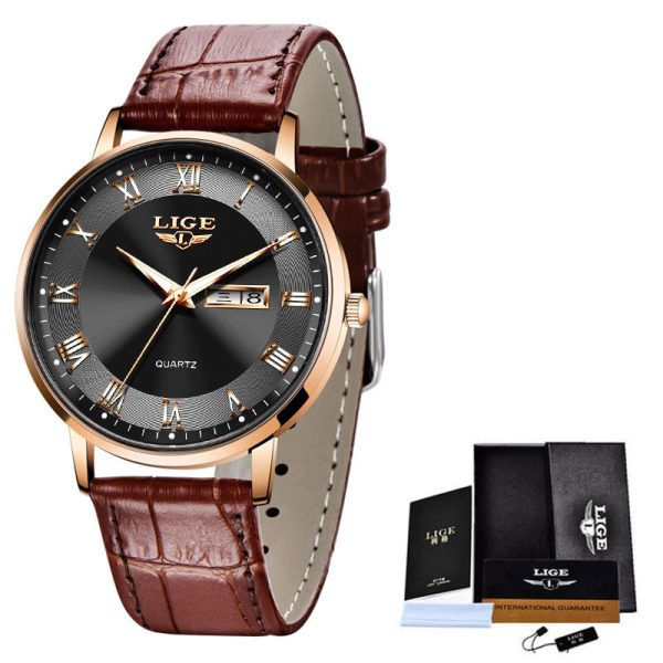 Thin Ladies Quartz Dual Calendar Waterproof Watch - Image 6