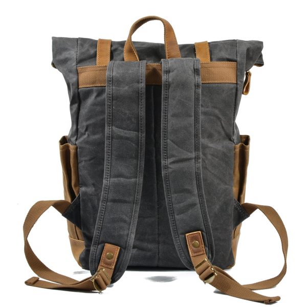 Retro contrast color waterproof rucksack - Image 3