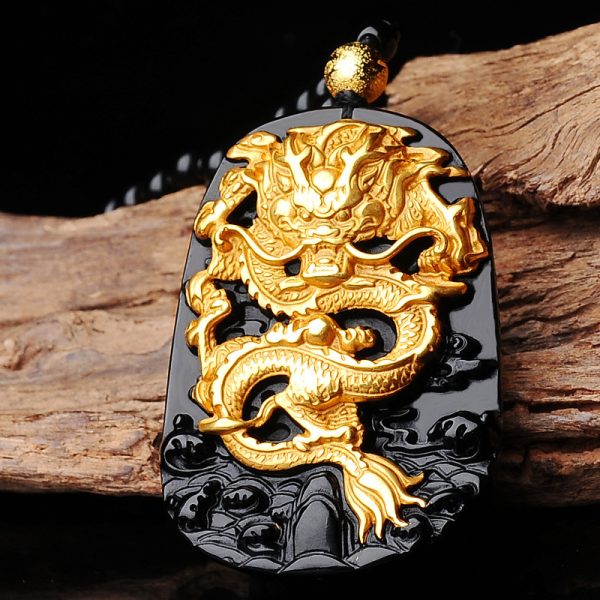 Golden Dragon Plated Pendant Necklace - Image 3