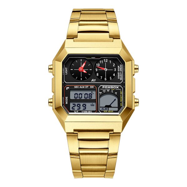 Dual Display Multifunctional Waterproof Alarm Clock Luminous Sports Chronographe Watch - Image 5