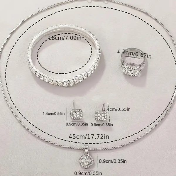 Women's Diamond Fashion Roman Quartz Watch Five-piece Set - Image 10