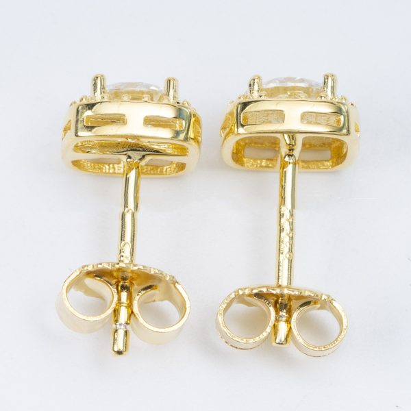 S925 Silver Inlaid Round 50mm Moissanite Stud Earrings - Image 9