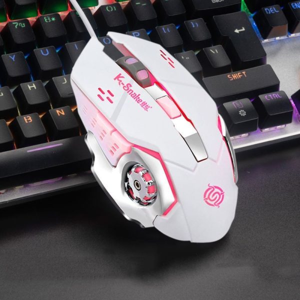 Macro Definition Gaming Competitive Office Home Metal Backboard Housing USB Wired Mouse - Image 3
