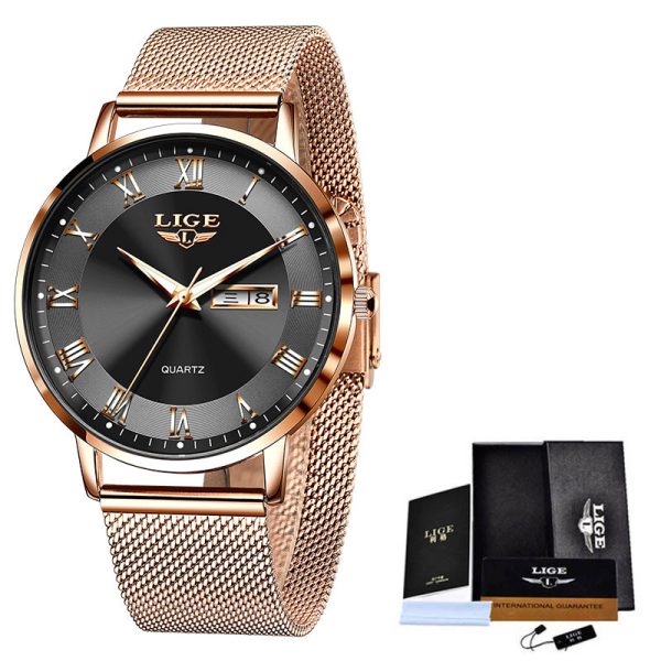 Thin Ladies Quartz Dual Calendar Waterproof Watch - Image 9