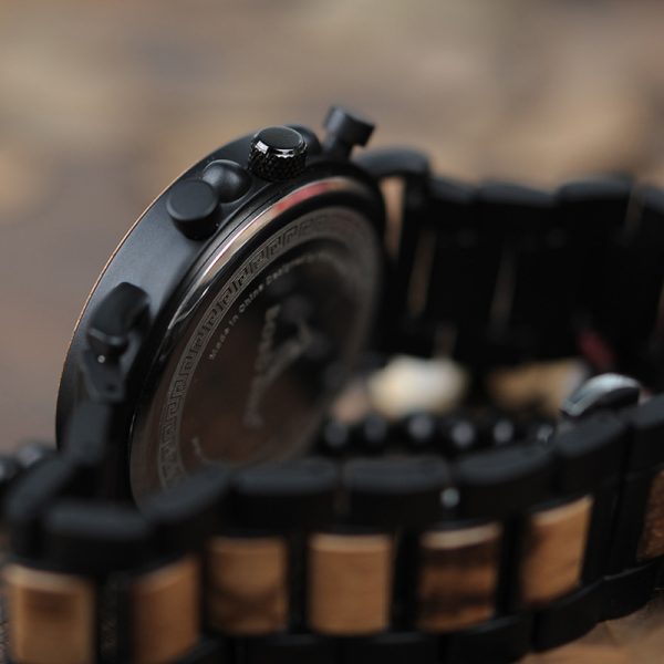 All-wood watch quartz watch three-eye multi-function watch - Image 2