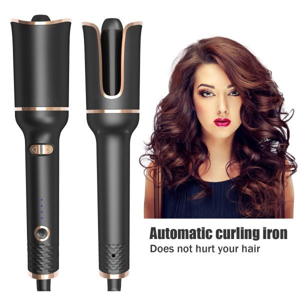 Black Automatic Spiral Electric Curling Iron Negative Ion - Image 2