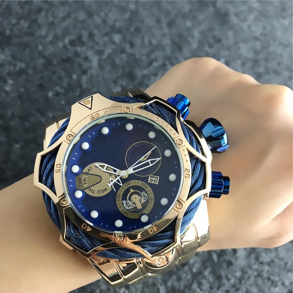 Large dial steel belt quartz watch - Image 4