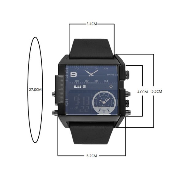 611 date 8145 countdown waterproof backlight luminous double display electronic watch - Image 3