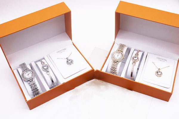 3-piece Rhinestone Watch Set With Bracelet And Necklace - Image 2