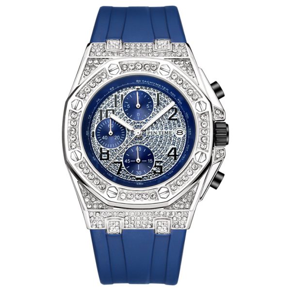 Vintage Personality Diamond-studded Large Dial Chronograph Function - Image 4