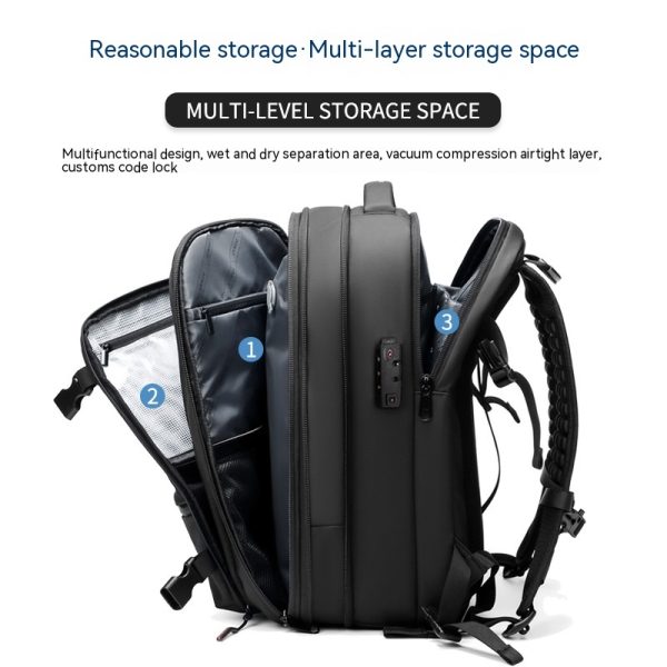 Travel Backpack Men's Business Multifunction Computer Bag Vacuum Compression Large-capacity Backpack - Image 3