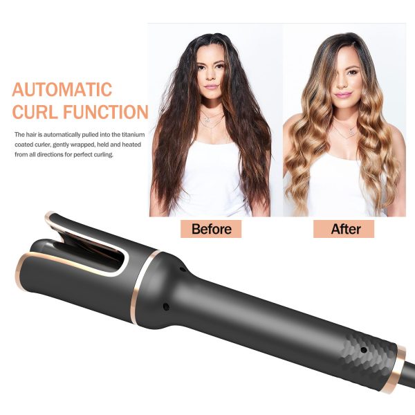 Black Automatic Spiral Electric Curling Iron Negative Ion - Image 5