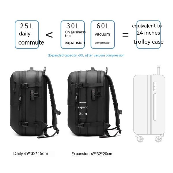 Men's Minimalist Multifunctional Large Capacity Travel Backpack - Image 4