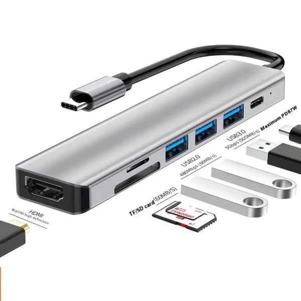 Type-c 7-in-1 Expansion Dock HDMI Projection Screen Usb Hub30 Multi-function Cable Seperater - Image 5