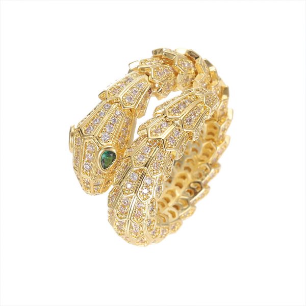 Brass Gold Plated Micro Set Diamond Bracelet Ring Set - Image 2