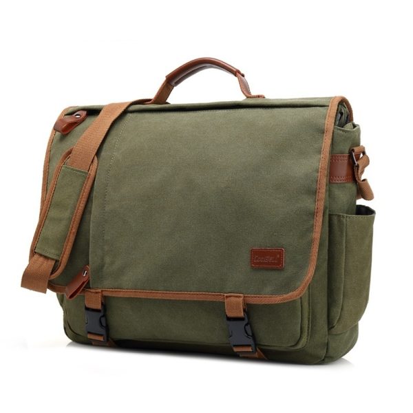 Men's Canvas Waterproof Large Capacity Shoulder Bag - Image 9
