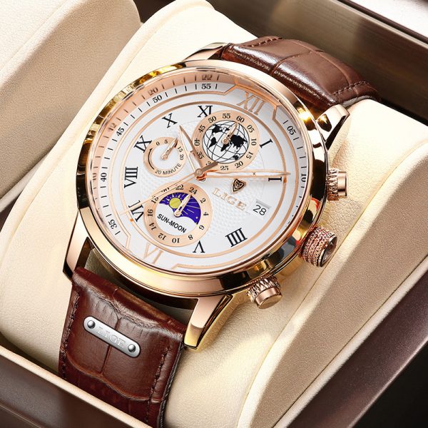 Men's Quartz Watch Moon Phase Function - Image 6