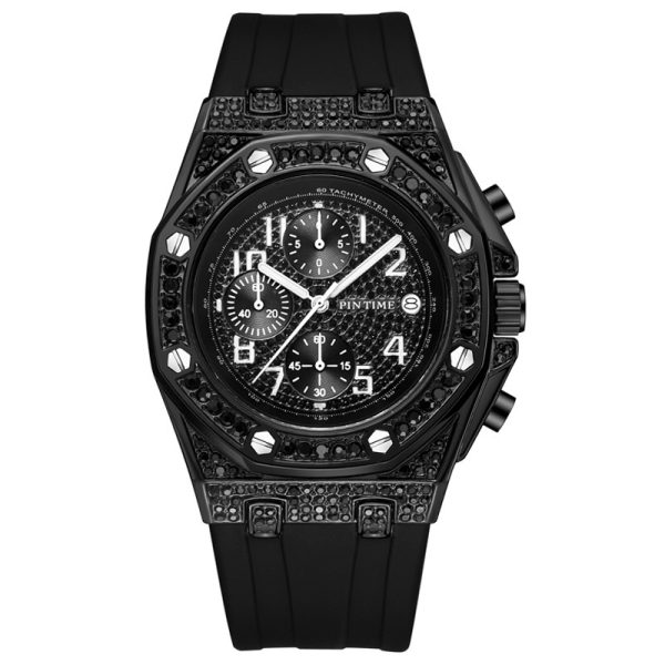 Vintage Personality Diamond-studded Large Dial Chronograph Function - Image 3