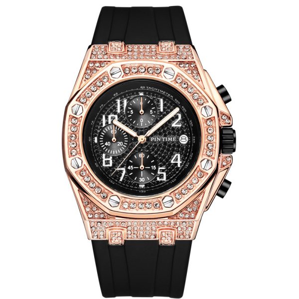 Vintage Personality Diamond-studded Large Dial Chronograph Function - Image 7