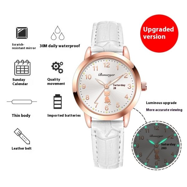 Women's Luminous Quartz Watch With Simple Waterproof Belt - Image 7