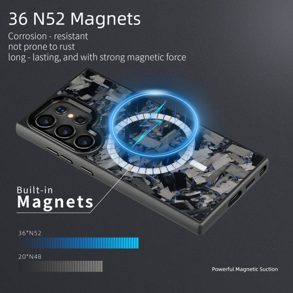 Magnetic Forged Carbon Fiber Shell Phone Case Protective Sleeve - Image 3