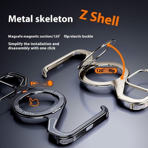 Z-type Metal Bracket Magnetic Phone Case - Image 2