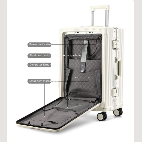 Trolley Aluminum Frame Large Capacity Front Opening Luggage - Image 3