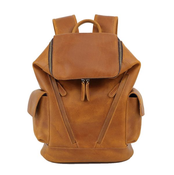 Men's Leisure Travel Large Capacity First Layer Leather Backpackage - Image 5