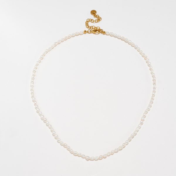 Natural Freshwater Small Rice-shaped Beads Single Layer Classic All-match Beaded Necklace - Image 5