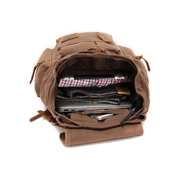 Men's And Women's Canvas Backpack 15.6 Inches Large Capacity - Image 3