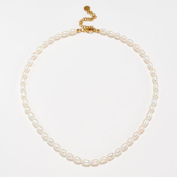 Natural Freshwater Small Rice-shaped Beads Single Layer Classic All-match Beaded Necklace - Image 7