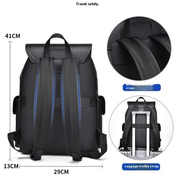 Curved Shoulder Strap New Men's Casual Business Travel Backpack - Image 4