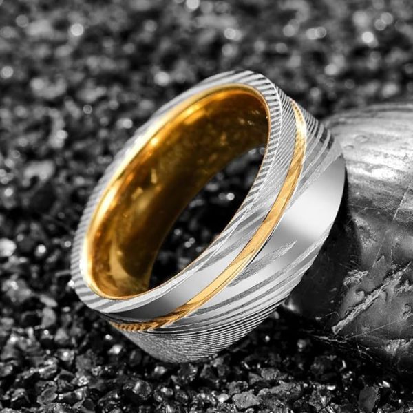 Men's Fashion Damascus Steel Ring - Image 5