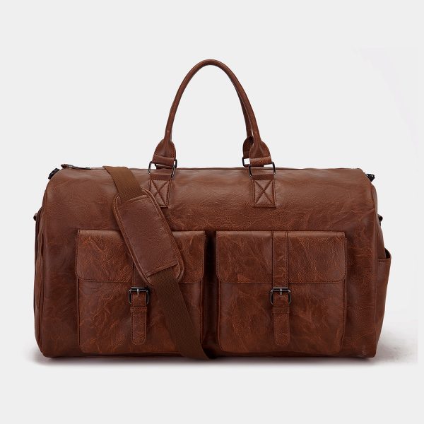 Travel Convenient Portable Garment Bag PU Leather Luggage Bag - Image 2