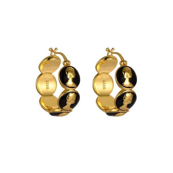 Retro Silver Socialite Light Luxury Minority Metal Queen Head Earrings - Image 4