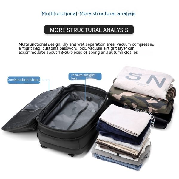 Travel Backpack Men's Business Multifunction Computer Bag Vacuum Compression Large-capacity Backpack - Image 4