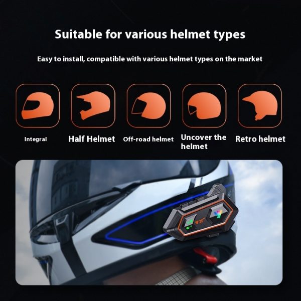Motorcycle Rider Helmet Bluetooth Headset - Image 3