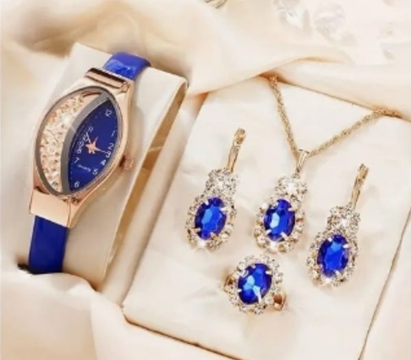 Women's Fashion All-match Diamond Belt Quartz Watch 4-piece Set - Image 9