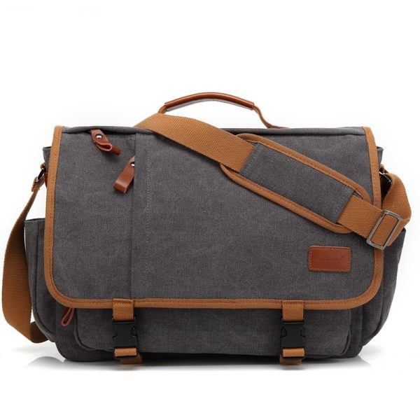 Men's Canvas Waterproof Large Capacity Shoulder Bag - Image 8