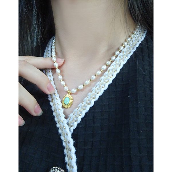 Light Luxury Design Opal Natural Pearl Necklace Sterling Silver - Image 7