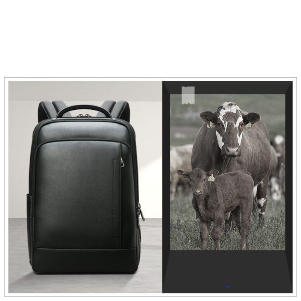 Backpack Leather Backpack Men's Business Trip First Layer Leather Backpack Computer Bag - Image 2