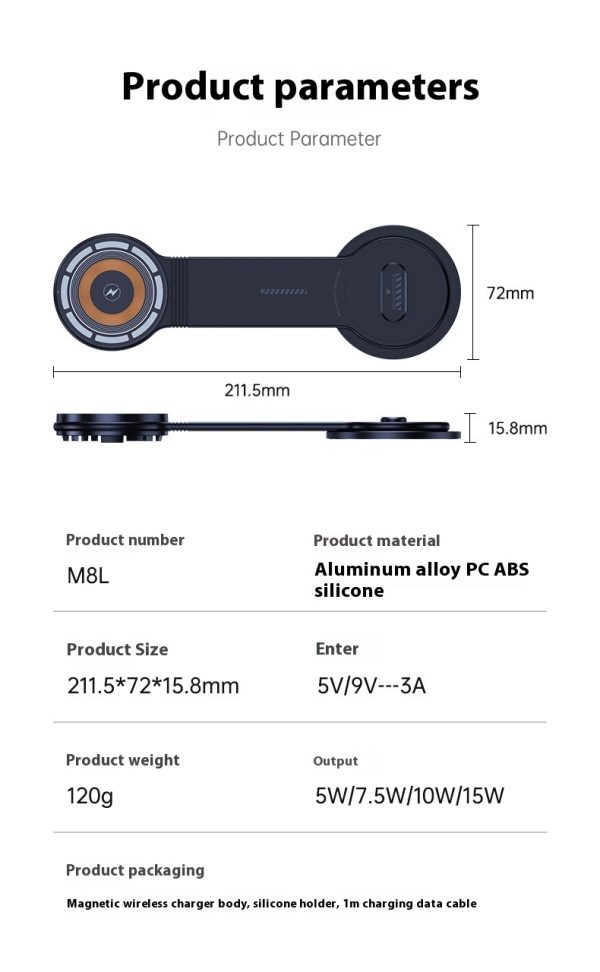 Large Screen Dashboard Bending Magnetic Suction Wireless Charger On-board Bracket - Image 7