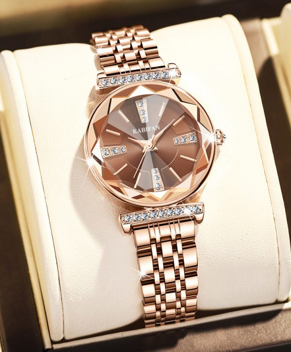Women's Diamond Mirror Fashion Waterproof Steel Watch - Image 4