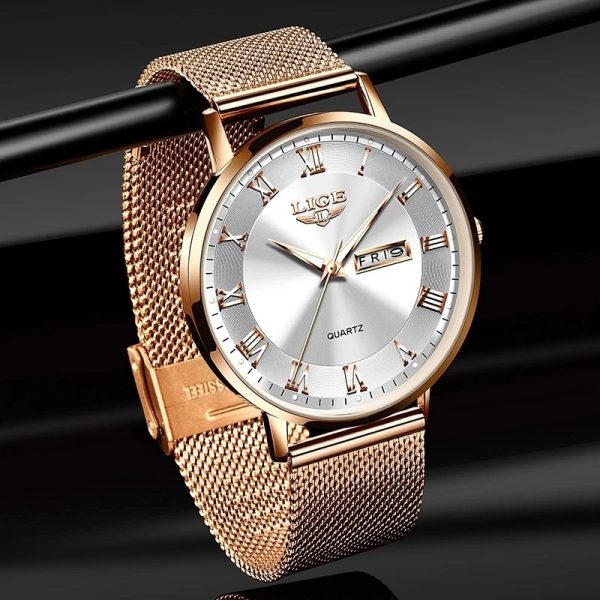 Thin Ladies Quartz Dual Calendar Waterproof Watch - Image 8